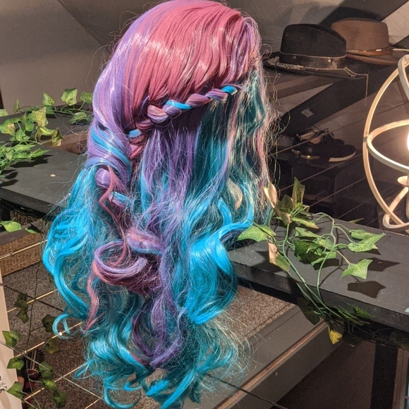 Rainbow Colored Braided Wig - Picture 5 of 5